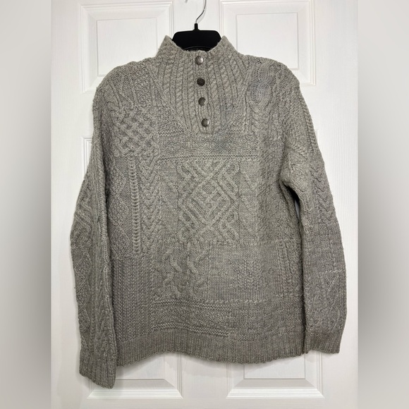 Lauren Ralph Lauren Sweaters - Lauren Ralph Lauren Womens Small Hand Knit 100% Wool Gray Cable Knit Sweater Vtg